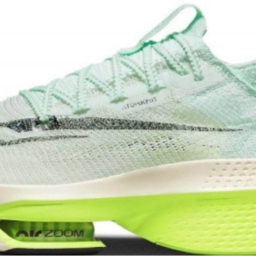 Nike Air Zoom Alphafly Next %2 Athletic Shoes - Light Green and Neon Yellow